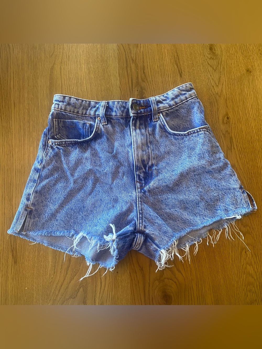 Zara High-Waist Distressed Denim Shorts - 2